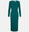 Roland Mouret Belted Crêpe Midi Dress In Green
