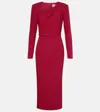 Roland Mouret Belted Crêpe Midi Dress In Red
