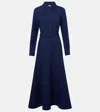Roland Mouret Belted Crêpe Shirt Dress In Blue