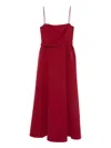 Roland Mouret Belted Maxi Dress In Burgundy