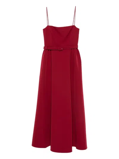 ROLAND MOURET BELTED MAXI DRESS