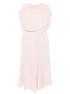 Roland Mouret Belted Midi Dress In Pink