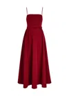 Roland Mouret Belted Stretch-crepe Maxi Dress In Burgundy