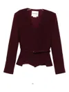 Roland Mouret Belted Wrap Jacket In Red