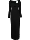 Roland Mouret Cut-out Cady Maxi Dress With Fitted Silhouette In Black