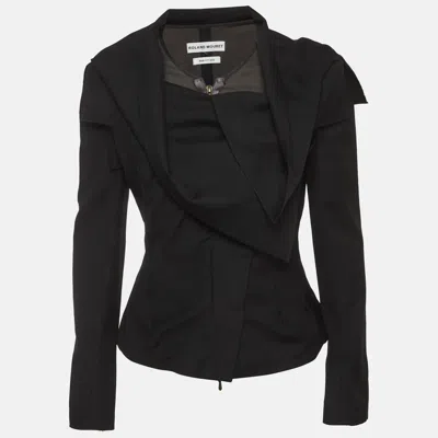 Pre-owned Roland Mouret Black Layered Wool Tailored Jacket M