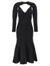 Roland Mouret Gown Maxi Dress With Cut Out Details And Shoulder Cover In Black