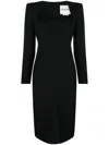 Roland Mouret Wool And Silk Blend Tube Dress Midi In Black