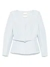 Roland Mouret Bouclé Jacket In Blue