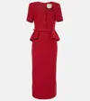 Roland Mouret Bouclé Midi Dress In Red