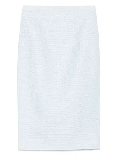 Roland Mouret Bouclé Midi Skirt In 蓝色