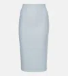 Roland Mouret Bouclé Midi Skirt In Blue