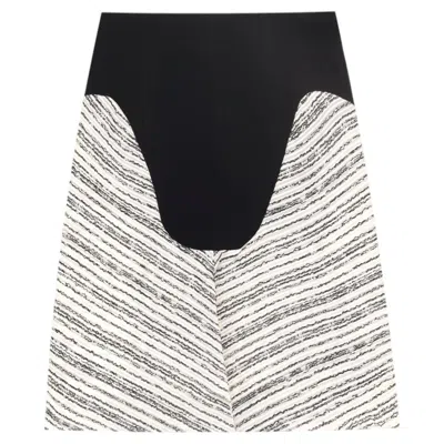 Pre-owned Roland Mouret Boucle Tweed A-line Skirt In Gray