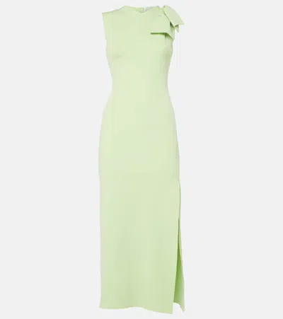 Roland Mouret Bow-detail Midi Dress In Green