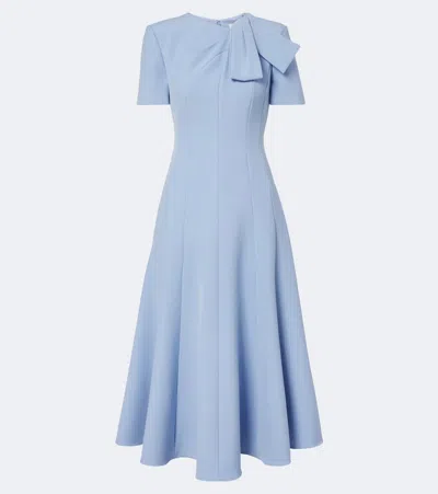Roland Mouret Bow-detail Crepe Cocktail Dress In Blue