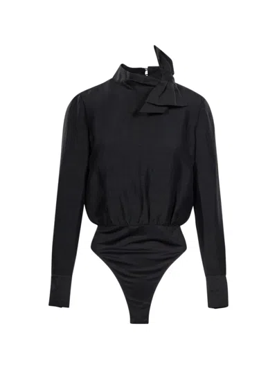 Roland Mouret Bow-detail High-neck Bodysuit In Black