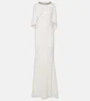 Roland Mouret Bridal Embellished Caped Gown In White