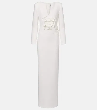 Roland Mouret Bridal Floral-applique Cady Gown In White