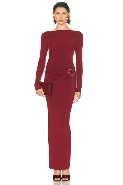 Roland Mouret Buckle Maxi Dress In Red