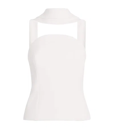 Roland Mouret Bustier Moon Top With Scarf In White