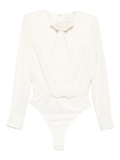 Roland Mouret Button-embellished Bodysuit In Neutral