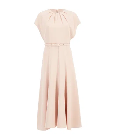 Roland Mouret Cady Flared Cape Midi Dress In Neutral