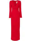 Roland Mouret Gathered Cady Gown In Red