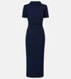 Roland Mouret Cady Midi Dress In Blue