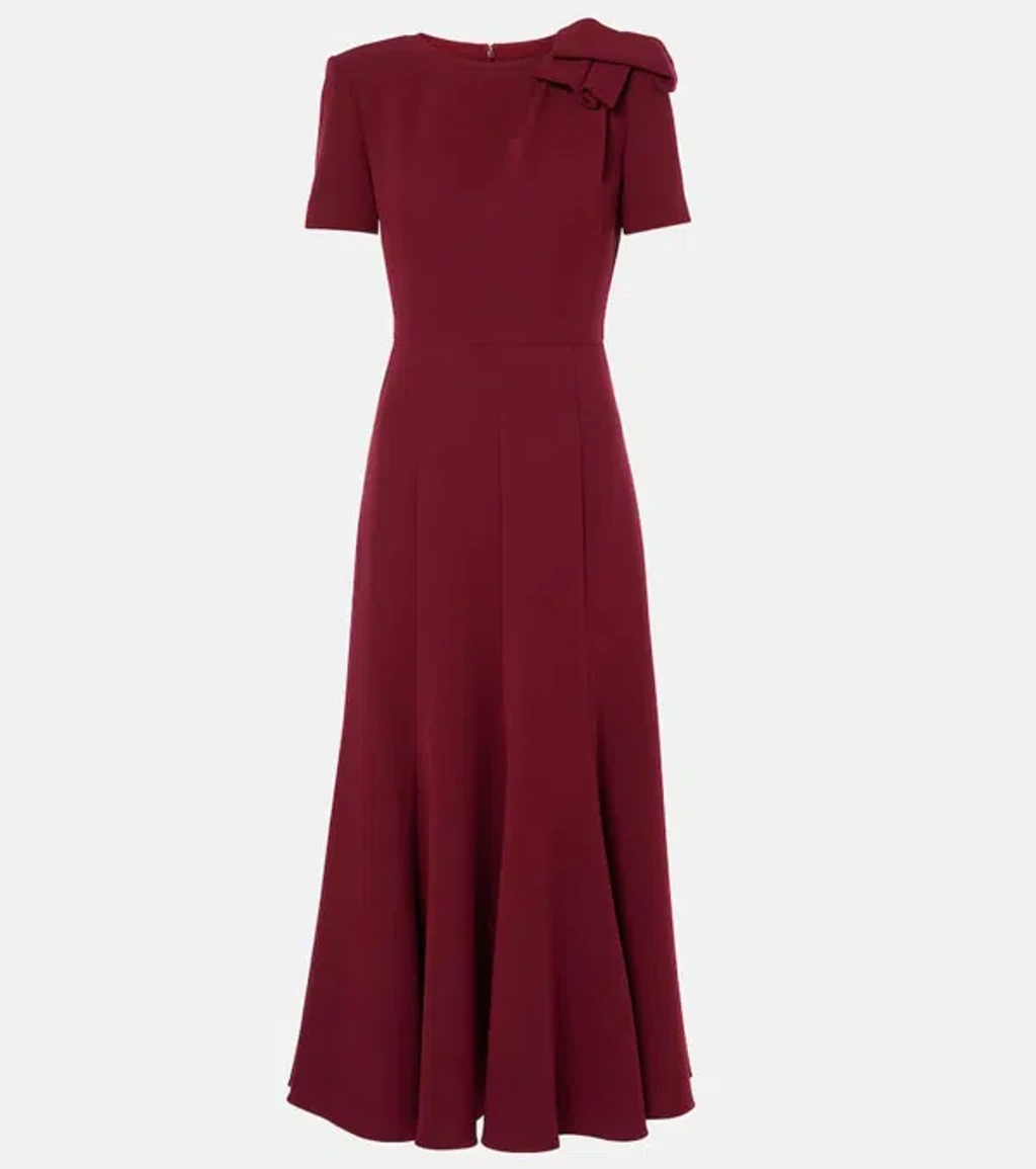 Roland Mouret Cady Midi Dress In Burgundy | ModeSens