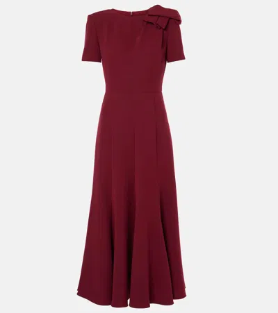 Roland Mouret Cady Midi Dress In Burgundy