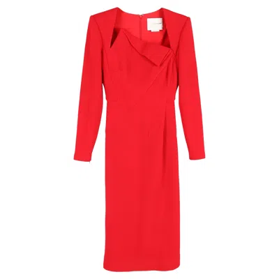 Roland Mouret Cady Midi Dress In Red Polyester