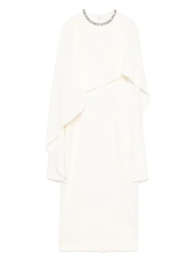 Roland Mouret Cady Midi Dress In Neutrals