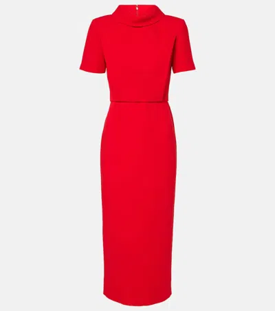 Roland Mouret Cady Midi Dress In Red