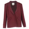 Roland Mouret Cady Single-breasted Blazer In Burgundy Acetate In Burgundy