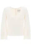 ROLAND MOURET "CADY TOP WITH FLARED SLEEVE"