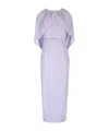 Roland Mouret Fluid Crepe Long Dress In Purple