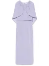 Roland Mouret Fluid Crepe Long Dress In Purple