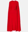 Roland Mouret Caped Cady Gown In Red