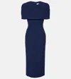 Roland Mouret Caped Crêpe Cocktail Dress In Blue