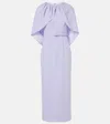 Roland Mouret Fluid Crepe Long Dress In Purple