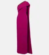 Roland Mouret Womens Embellished-sash One-shoulder Woven Gown Dark Pink