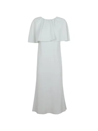 Roland Mouret Cape-overlay Gathered-neck Dress In White