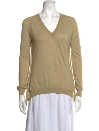 Pre-owned Roland Mouret Cashmere V-neck Top In Neutrals