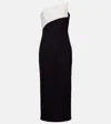 Roland Mouret Contrast-panel Midi Dress In Schwarz