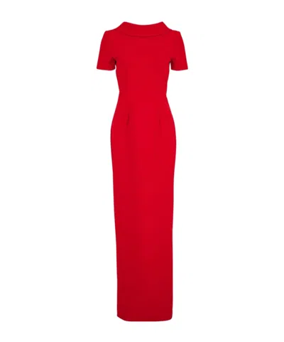 Roland Mouret Crepe Boat-neck Maxi Dress In Red