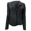 Roland Mouret Collared Hidden Closure Blazer In Black Wool In Black