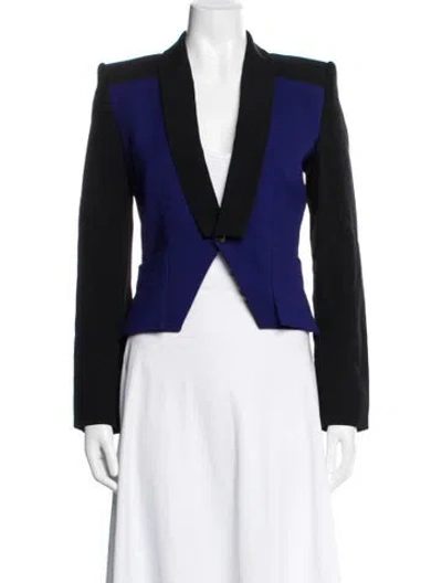 Pre-owned Roland Mouret Colorblock Pattern Blazer In Blue
