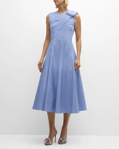 blue roland mouret dress Short Sleeve Wool Crepe Midi Dress in Navy  Roland Mouret