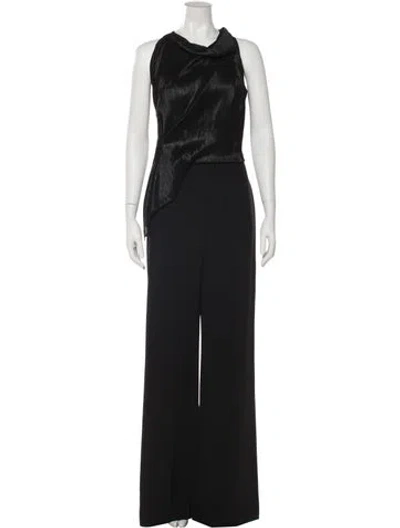 Pre-owned Roland Mouret Cowl Neck Jumpsuit In Black