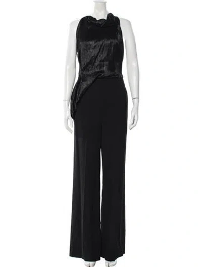 Pre-owned Roland Mouret Cowl Neck Jumpsuit In Black